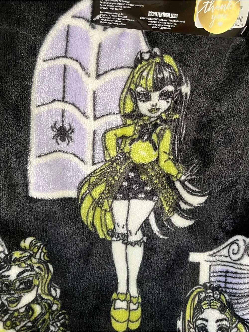 Monster High Halloween Soft Plush Throw 50” x 70”